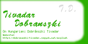 tivadar dobranszki business card