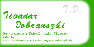 tivadar dobranszki business card